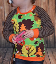 Lade das Bild in den Galerie-Viewer, Knopfkind Raglanshirt mit asymmetrischer Knopfleiste Größe 50-152