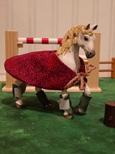 Lade das Bild in den Galerie-Viewer, Pferdeliebe - Decke und Gamaschen für Spielzeugpferdchen
