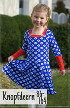 Lade das Bild in den Galerie-Viewer, Lütte Knopfdeern Shirt, Kleid, Zipfelkleid Größe 86-164